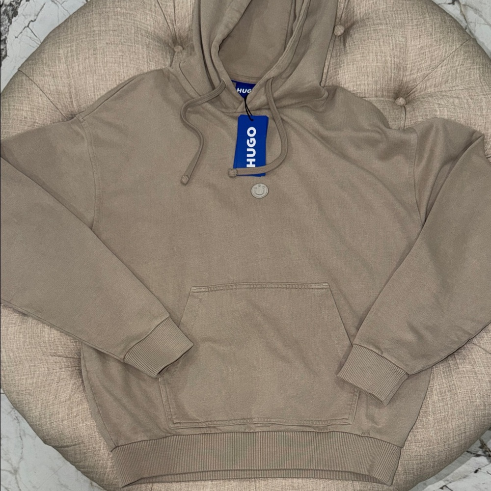 HUGO Men's Beige Hoodie